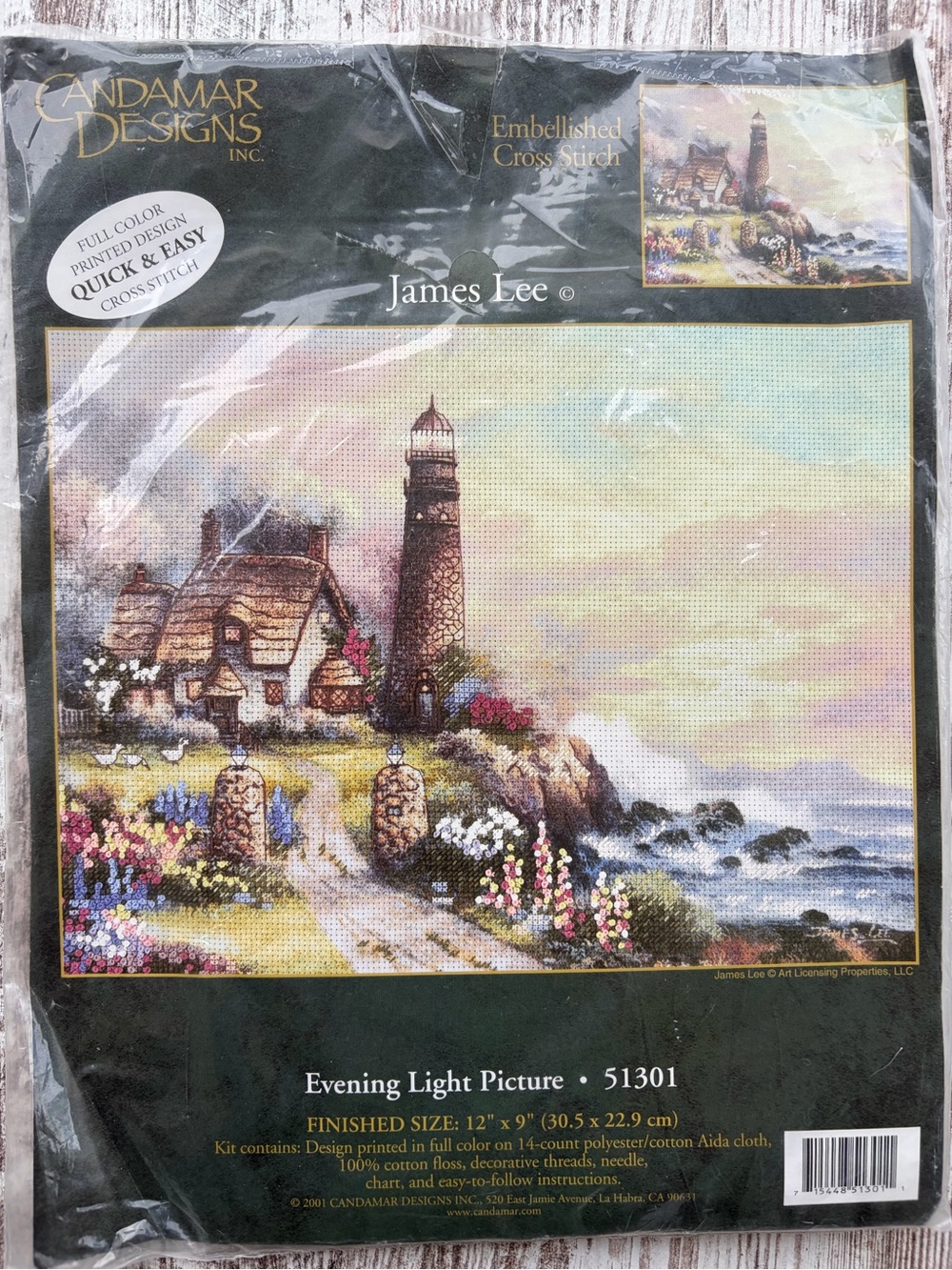 VTG Cross Stitch Kit “ Evening Light Picture” Cottagecore